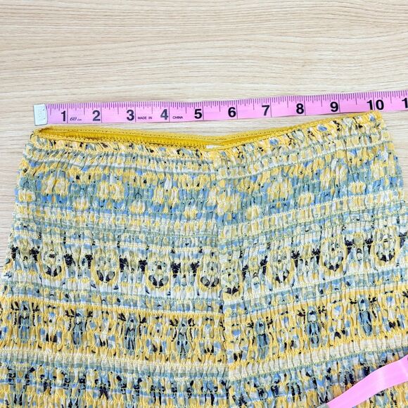 Intimately Free People Dream State Shorts Size XS Ruched Yellow Smocked Boho - Picture 6 of 9